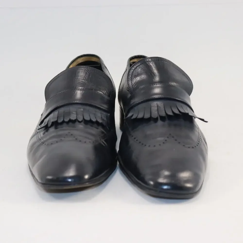 Vintage‎ Bally Navy Leather Kiltie Loafers – Men’s Size 9.5